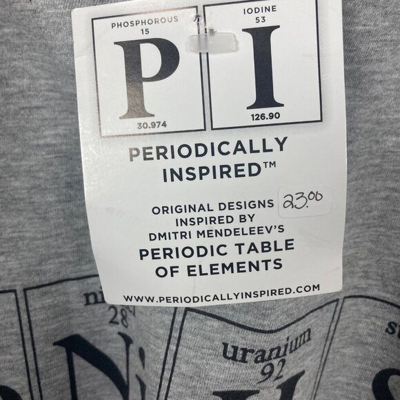 Genius Periodic Table Graphic T Shirt Adult XL Gray Gildan Cotton Blend NWT - Picture 3 of 7